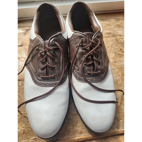 FootJoy Golf Shoes Men's Size 13 Medium Stock #45500 white & Brown - Picture 1 of 14